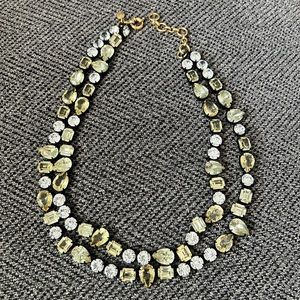 J Crew yellow and clear crystal necklace. New!